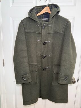 Brooks Brothers Men's Hooded Duffle Coat - Olive Green